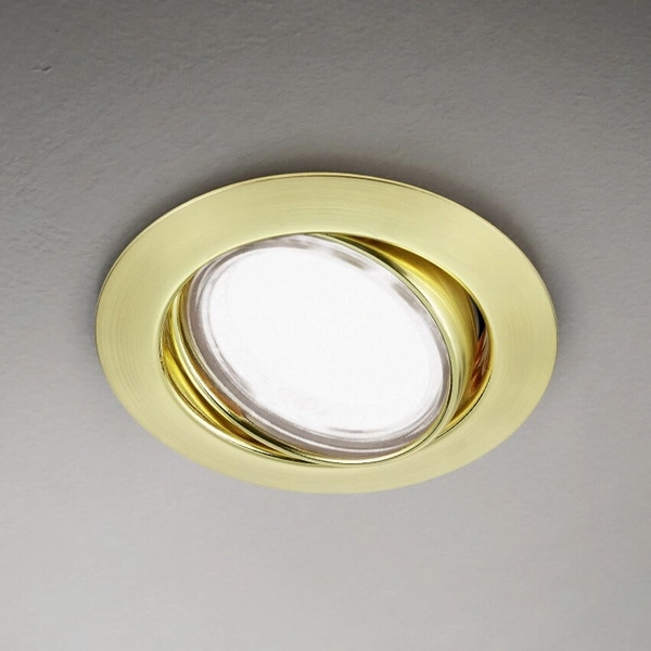 Sufitowa lampa wpuszczana z regulacją JURA 650100108 okragła mosiądz