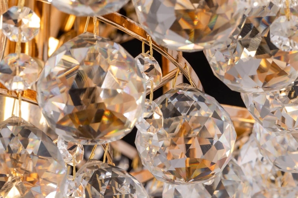 Sufitowa LAMPA glamour KAROLINA DIA120-06-G Maytoni kryształowa OPRAWA plafoniera okrągła pałacowa złota