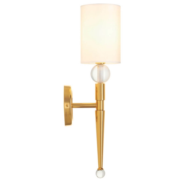 Abażurowa lampa ścienna DAMA ST-8421 AGB-CE do salonu złoty biały