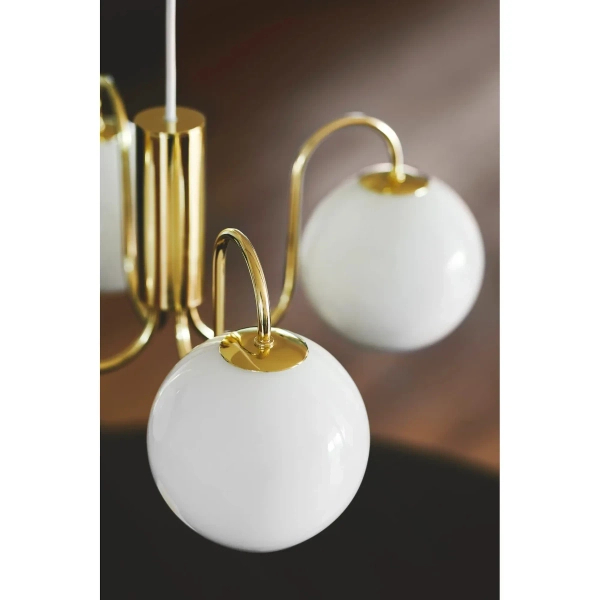 Szklana lampa wisząca kule Franca 2312543035 nad stół mosiądz błyszczący