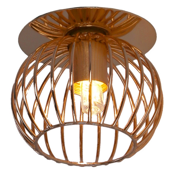 Podtynkowa lampa druciana Złoty koszyk industrialny wpust