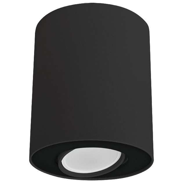 Lampa sufitowa metalowa oprawa tuba downlight czarna SET OUTLET
