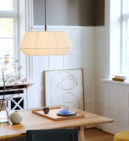 Lampa wisząca do salonu Dicte 2112373001 Nordlux abażur z tkaniny biały