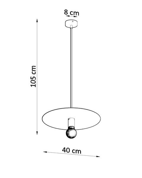 LAMPA wisząca SL.0852 metalowa OPRAWA loftowy ZWIS dysk biały