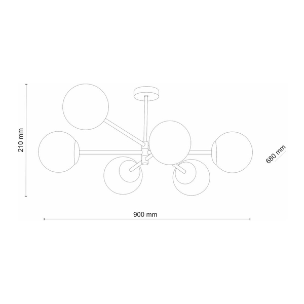 Lampa sufitowa kulista Sarius 4734 TK Lighting bańki balls czarna biała