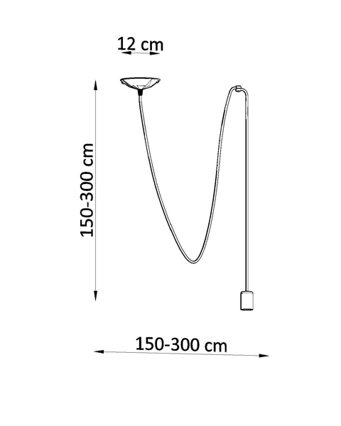 LAMPA wisząca SL.0369 podwieszana OPRAWKA na żarówkę zwis kabel przewód loft czarny