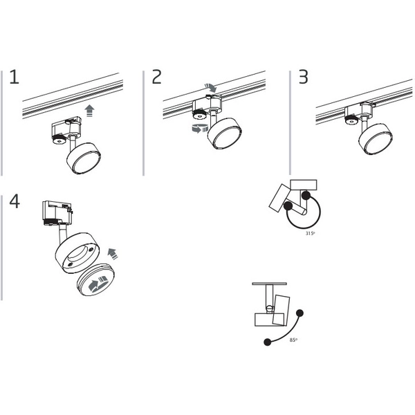 Okrągła lampa do systemów szynowych Profile Puck 10358 Nowodvorski czarna