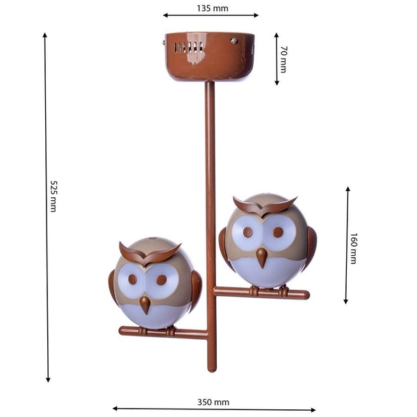 Dziecięca lampa sufitowa OWL ML244 Milagro do pokoju dziecka sowy brązowe