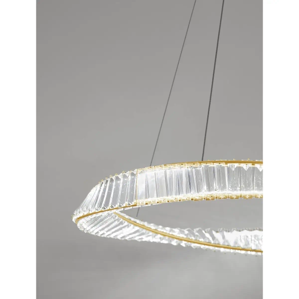 Salonowa lampa wisząca BAUTA LE42913 z kryształkami LED 45W złota