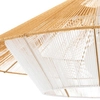 Drewniana zwisająca lampa Japandi 11157 Nowodvorski parasol cage sznurek metalowa biała