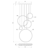 Ringowa wisząca lampa Saturno ML2324 LED 100W 4000K pierścienie czarny
