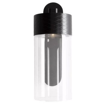 Kinkiet ścienny tuba FUSION W0412 LED 7W 3000K szklany czarny