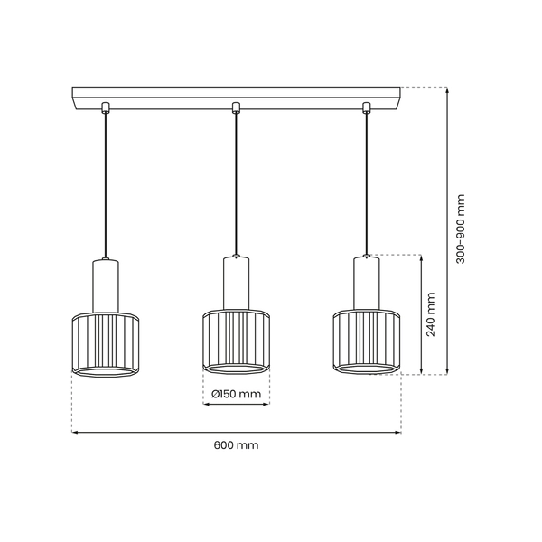 Wisząca lampa Cristal MLP8361 szklane klosze czarne złote