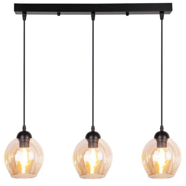 Potrójna lampa wisząca Aspa 33-00606 Candellux czarna brązowa