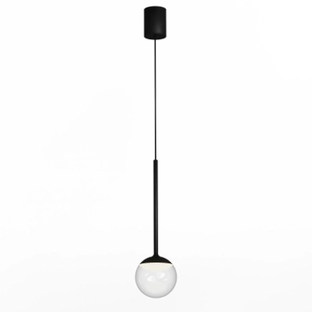 Kulista lampa wisząca Orra PL0105-BK LED 6W 3000K IP44 czarna przezroczysta