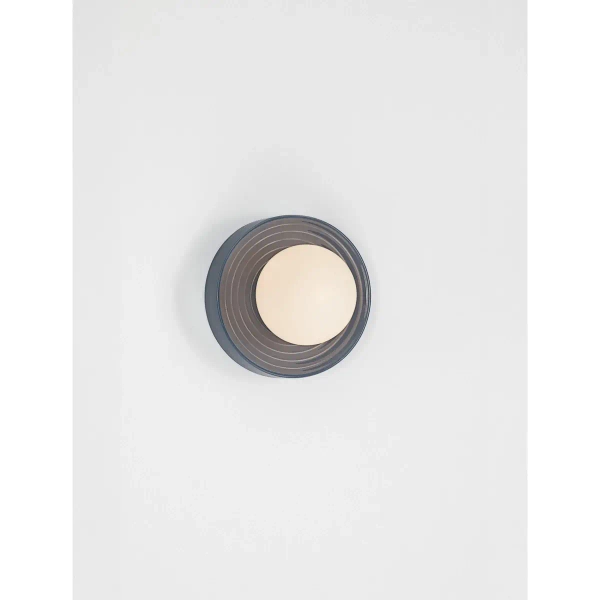 Ścienna lampa do sypialni MALVANO LE45261 okrągła porcelanowa niebieska