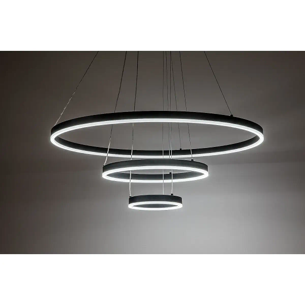 Ledowy żyrandol wiszący Isaure 72306 LED 100W 3000-6500K ringi czarny