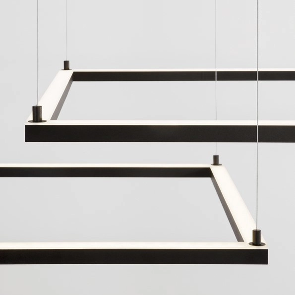 Minimalistyczna LAMPA wisząca JAEN LE41426 Luces Exclusivas metalowa OPRAWA ściemnialny ZWIS LED 50W 3000K kwadratowy czarny