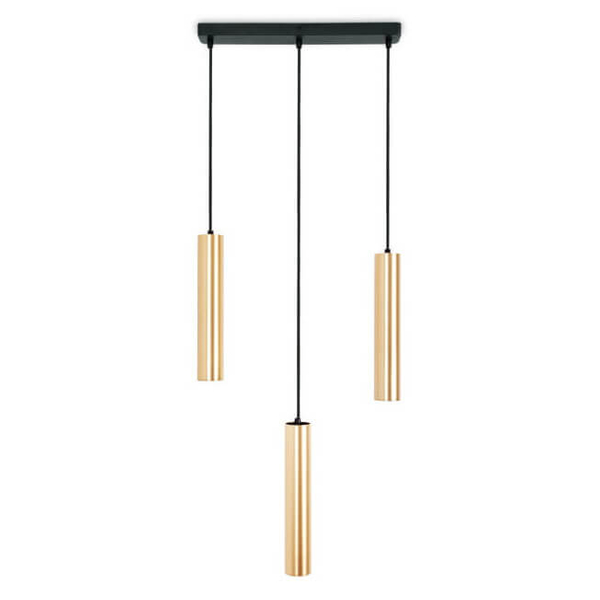 Lampa zwisająca na listwie Spoti ABR-ZLW3T-Z Abruzzo tuby złota czarna
