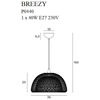 Modernistyczna lampa wisząca BREEZY P0440 Maxlight druciana czarna
