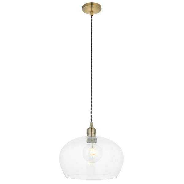 Wisząca lampa nad stół L&-1100948 Light& kopuła szklana mosiądz