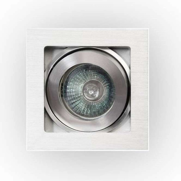 Podtynkowa LAMPA sufitowa Robo I Orlicki Design metalowa OPRAWA wpuszczana oczko kwadratowe aluminium