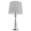 Klasyczna lampa stołowa Charlotte T01332CH-WH Cosmolight metal tkanina srebrna biała