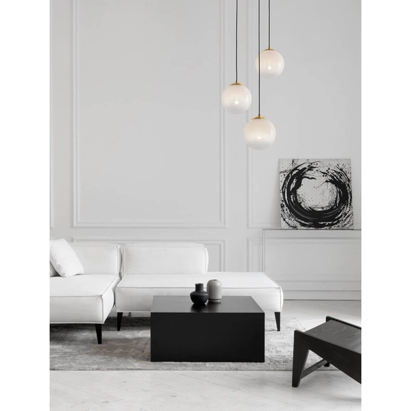 Kulista lampa wisząca Adela LE43361 do jadalni złota czarna biała