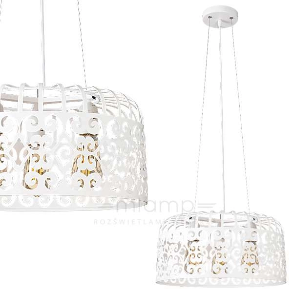 LAMPA wisząca ALESSANDRA 2163 Rabalux ażurowa OPRAWA metalowy zwis vintage biały