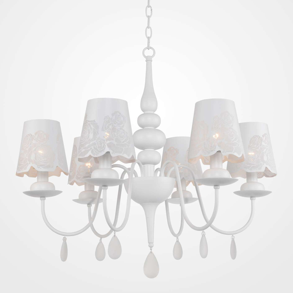 Żyrandol LAMPA wisząca FABRIZIA 310415 Il mio metalowa OPRAWA prowansalski zwis na łańcuchu z kryształkami biały