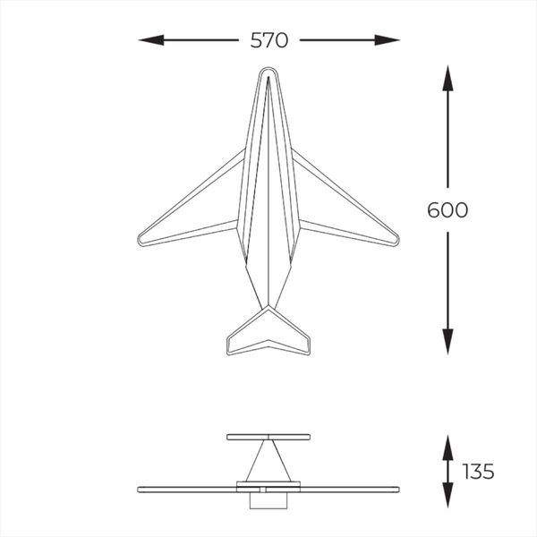 Kinkiet dziecięcy Sky MX3140-1-3XCT samolot LED 24W 3000K niebieski