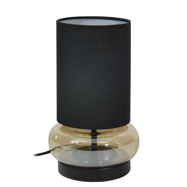Stołowa lampka z abażurem Epiro TB-43648-BL-AMB Italux czarny bursztynowy
