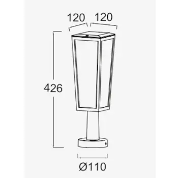 Stojąca latarnia zewnętrzna PINE 7196601012 IP44 czarny