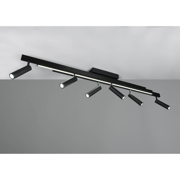 Metalowa lampa sufitowa ZENO 648310732 LED 18W+33W 2700-6500K tubki czarna