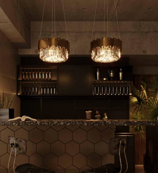 Wisząca LAMPA glamour TREND P0368 Maxlight szklana OPRAWA okrągły ZWIS z kryształkami crystals złoty przezroczysty