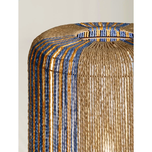 Sypialniana lampka nocna DULERMO LE45352 cylindryczna brązowa niebieska