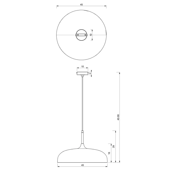 Kopułowa wisząca lampa LINCOLN MLP7898 do salonu metalowa czarna