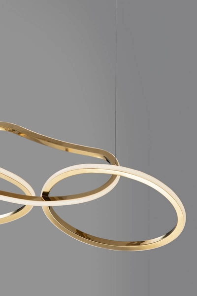 Designerska lampa wisząca CELAYA LE42760 rings LED 50W 3000K złota