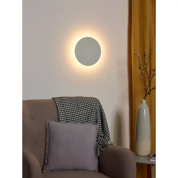 Ścienny kinkiet ledowy Eklyps 46201/08/31 Lucide LED 8W 3000K okrągły biały