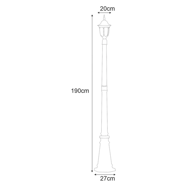 Zewnętrzna lampa Vasco K-7007B/1N CZARNY stojąca czarna