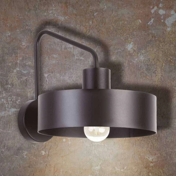 Kinkiet LAMPA ścienna JUMBO 31535 Sigma okrągła OPRAWA metalowa na wysięgniku czarna