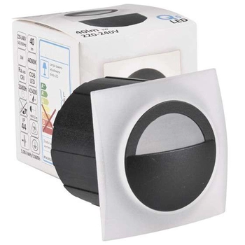 Wupszczana LAMPA schodowa Q5 LED 313713 Polux podtynkowa OPRAWA kwadratowa LED 3W 4000K metalowa IP44 grafitowa