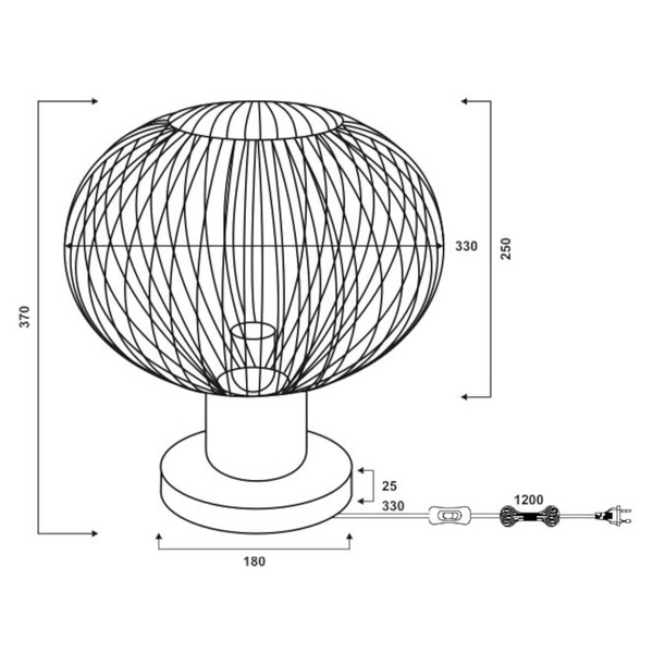 Loftowa lampka nocna GILA 565790132 Trio druciana metalowa czarny