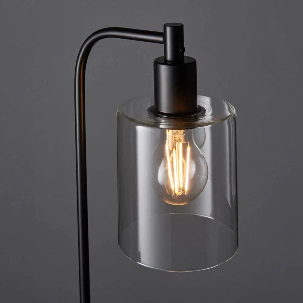 Stołowa lampa Toledo 95457 szklana czarny przezroczysty