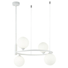 Wisząca LAMPA modernistyczna RING MOD013PL-04W Maytoni metalowa OPRAWA pierścień ZWIS kule balls białe