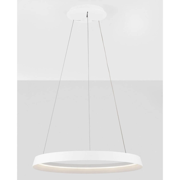 Zwisająca lampa pierścień BATALLAS LE44782 LED 52W 3000K nad łóżko biały