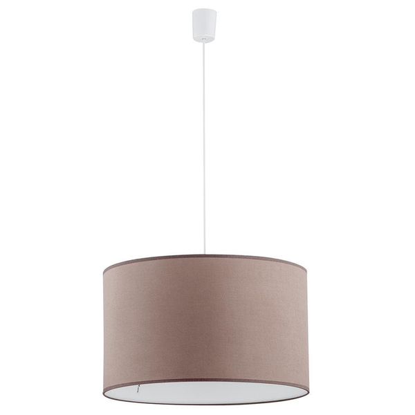 Lampa wisząca z tkaniny Rondo 3467 TK Lighting okrągła z kloszem cappuccino