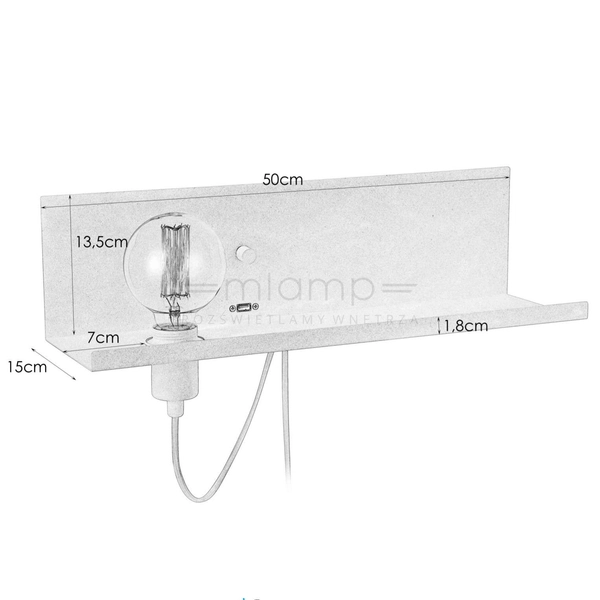 Kinkiet LAMPA ścienna MULTI 106969 Markslojd metalowa OPRAWA półka biała
