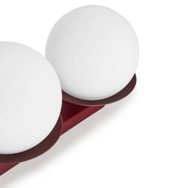 Szklana lampa sufitowa Kuul KLB34000 potrójna do salonu biała bordowa