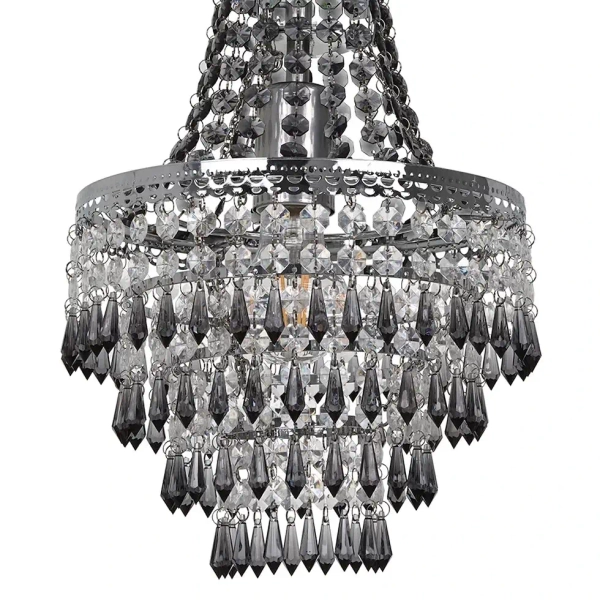 Kaskadowa lampa wisząca Gemma MLP1587 do salonu kryształowa srebrny